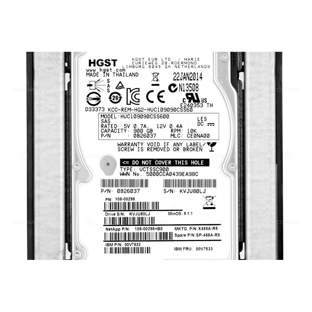 X488A-R5 NETAPP HDD 900GB 10K SAS 6G 3.5" LFF FOR NETAPP DS4246